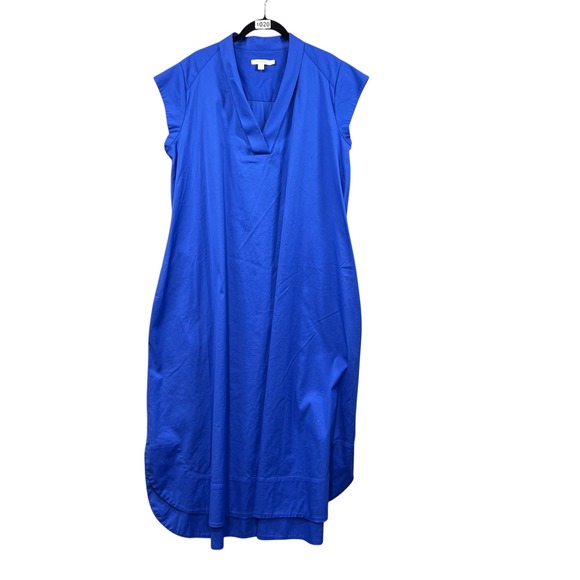 Chico's Dresses & Skirts - Chico's Popover Poplin Maxi Dress Womens 3 (XL)‎ Blue Vacation Resort Wear